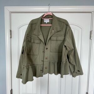 Jessica Simpson Olive Green Cropped Women's Jacket 2X